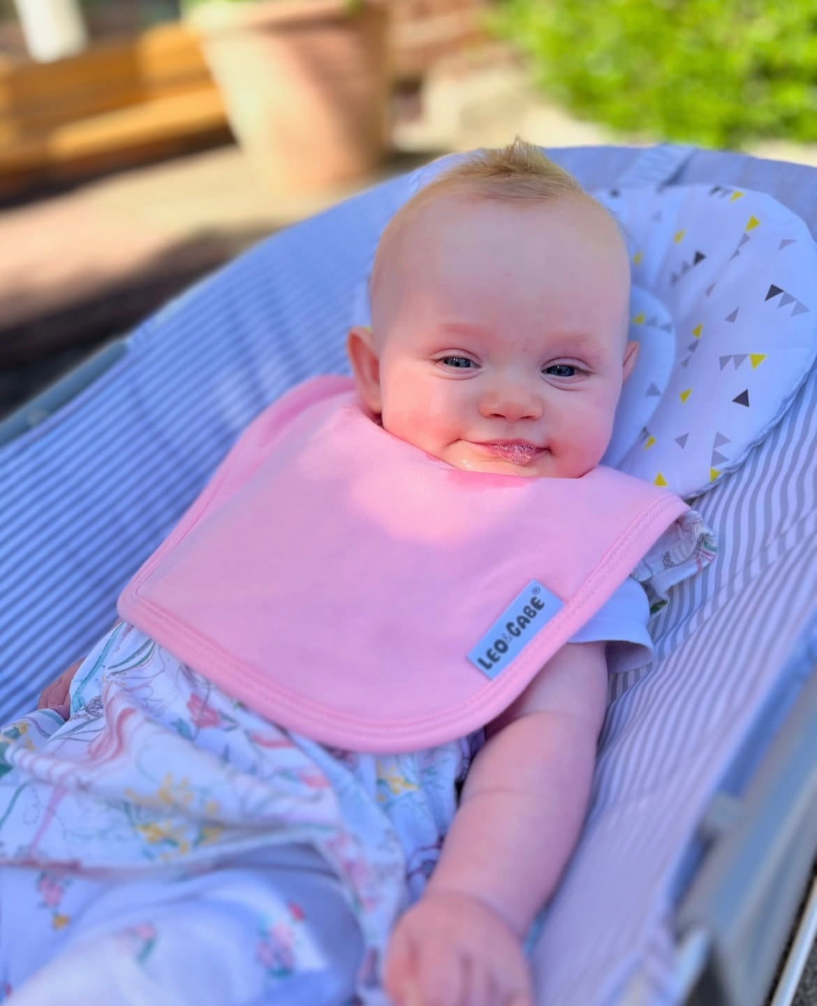 Baby pink super absorbent cotton bib