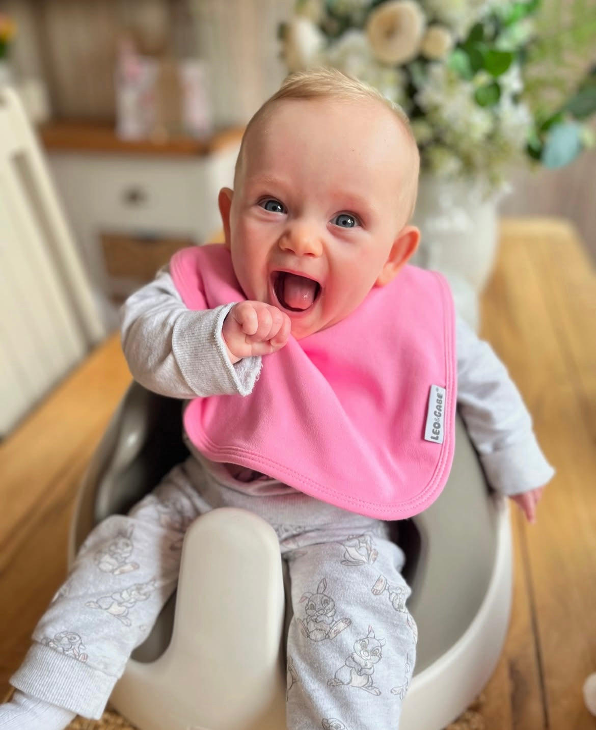 Fuchsia pink super absorbent cotton bib