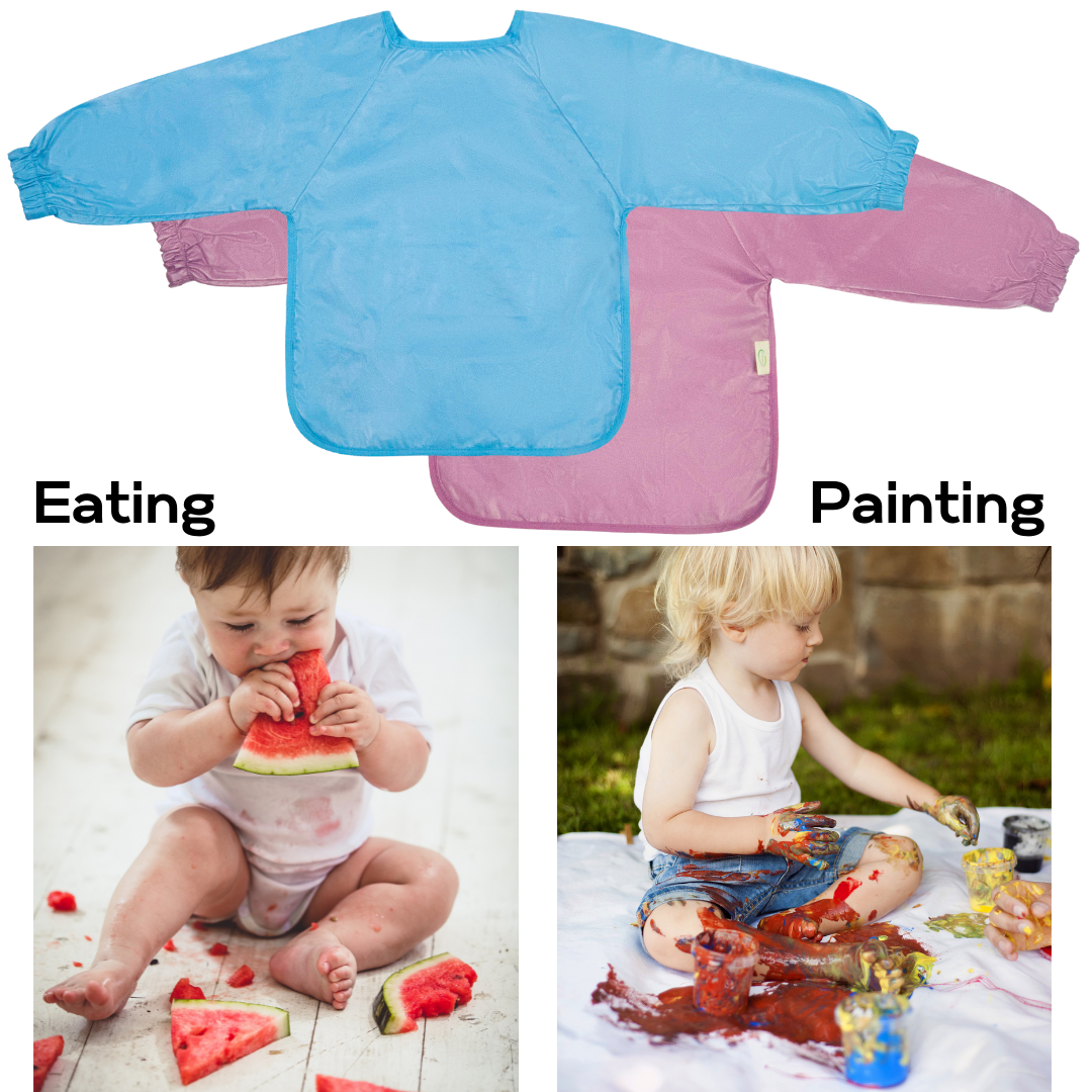 IMPERFECTION* Pink Waterproof Cotton Long Sleeved Bib