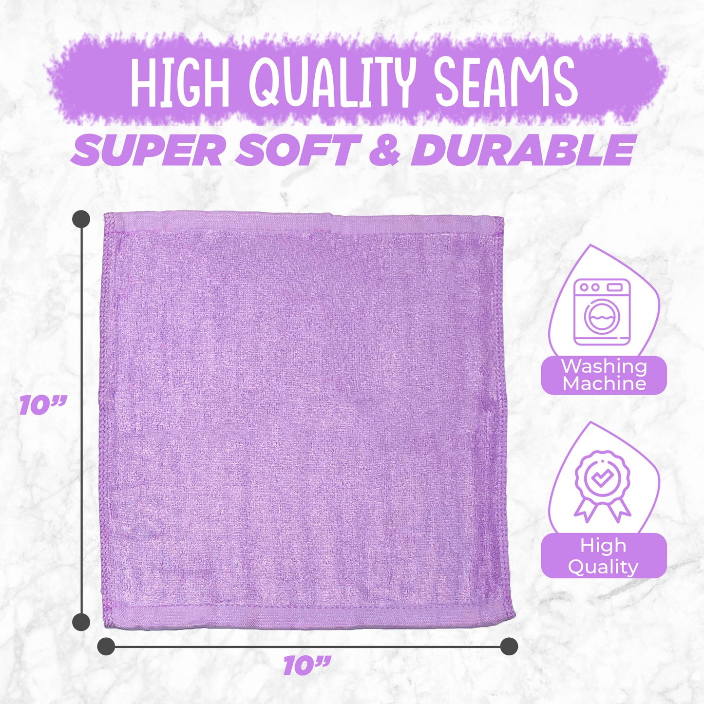 6 Premium Purple Bamboo Wash Cloths for Babies & Adults