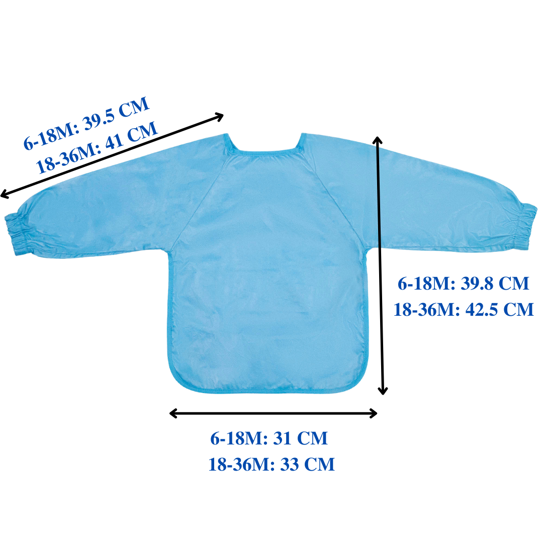 IMPERFECTION* Blue Waterproof Cotton Long Sleeved Bib