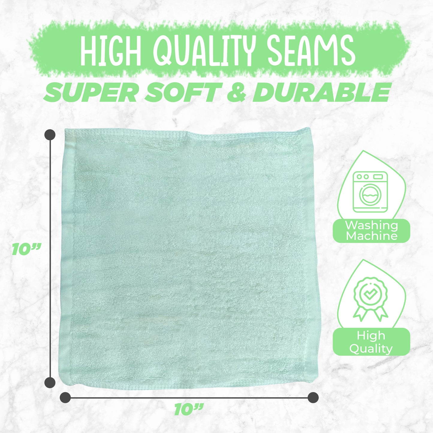 6 Premium Light Green Bamboo Wash Cloths for Babies & Adults