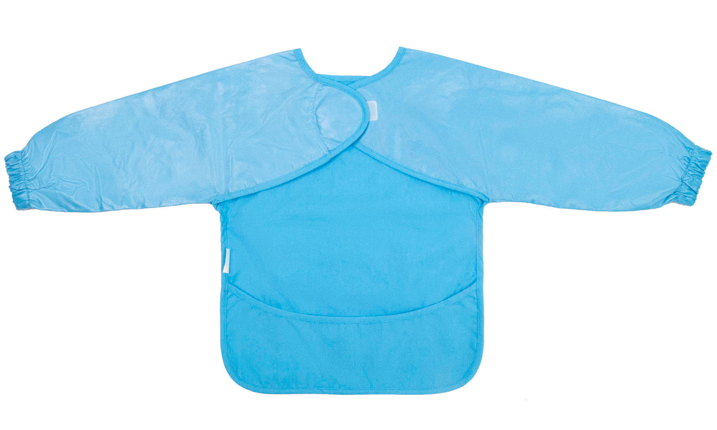 IMPERFECTION* Blue Waterproof Cotton Long Sleeved Bib