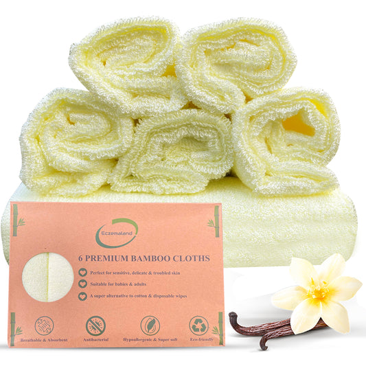 6 Premium Canary Yellow Bamboo Wash Cloths for Babies & Adults